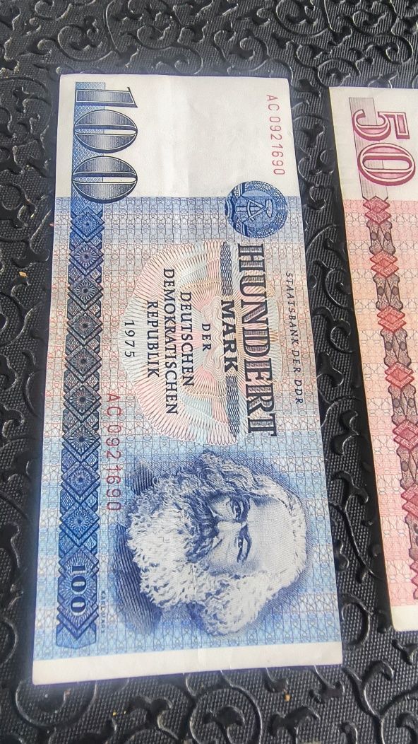Banknoty DDR nominał 50 i 100 marek