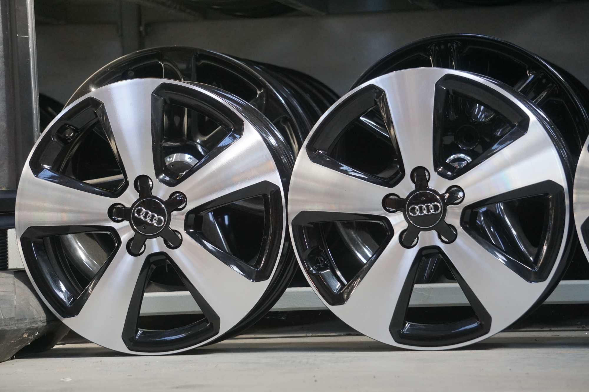 Alufelgi Audi 6Jx17" et48 5x112 cb57,1mm czarne i cnc, duzy dekiel