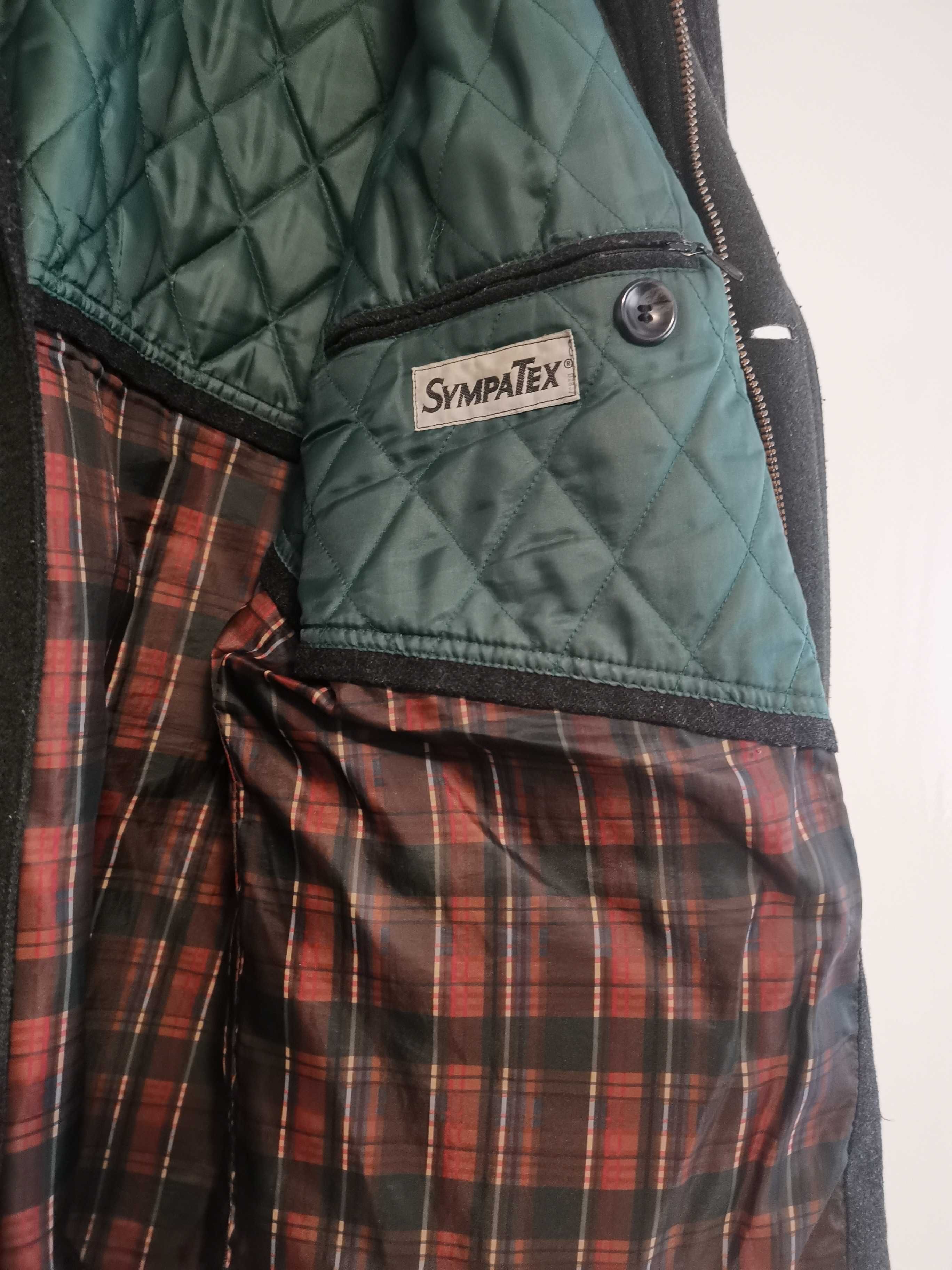 Płaszcz męski z wełny, czarny firmy Greenfield, używany, roz. 26 , XL