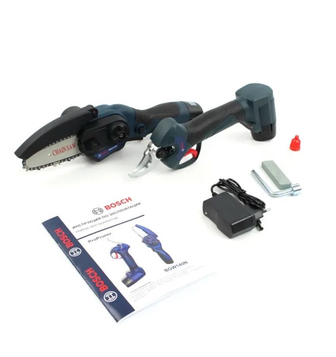 Акумуляторний набір 2в1 BOSCH (міні-пила BGW140N + секатор ProPruner)
