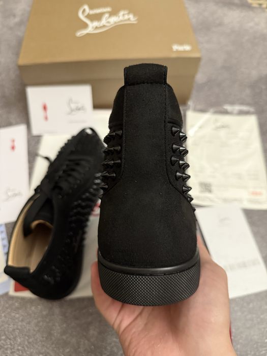 Высокие Кроссовки кеды Christian Louboutin с шипами labuten labouten