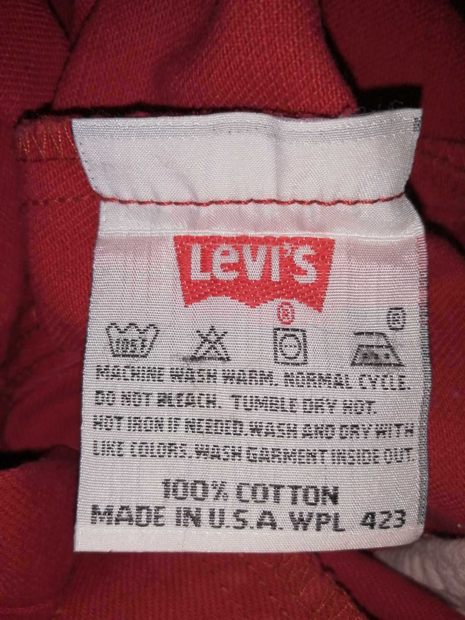 LEVIS 501xx Jeans Spodnie Męskie W33 Bawełna 100% Czerwone