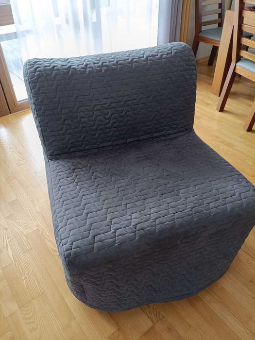 Fotel rozkładany ciemnoszary - LYCKSELE LÖVÅS, IKEA