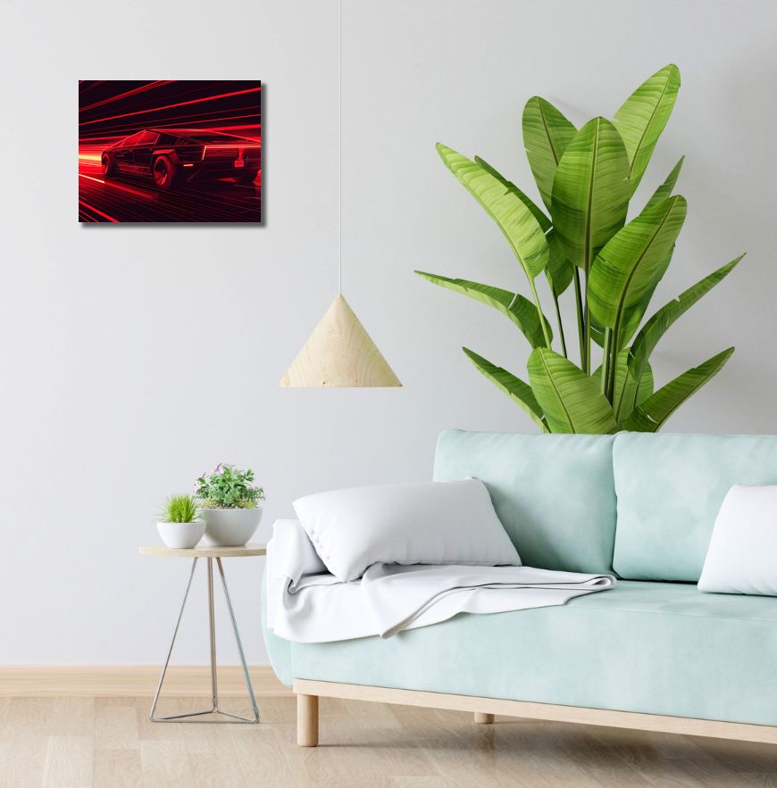 Obraz 40x30cm Prędkość w Czerwonym Neonie