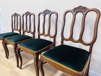 4 stylowe krzesła ludwikowskie z nową tapicerką :)