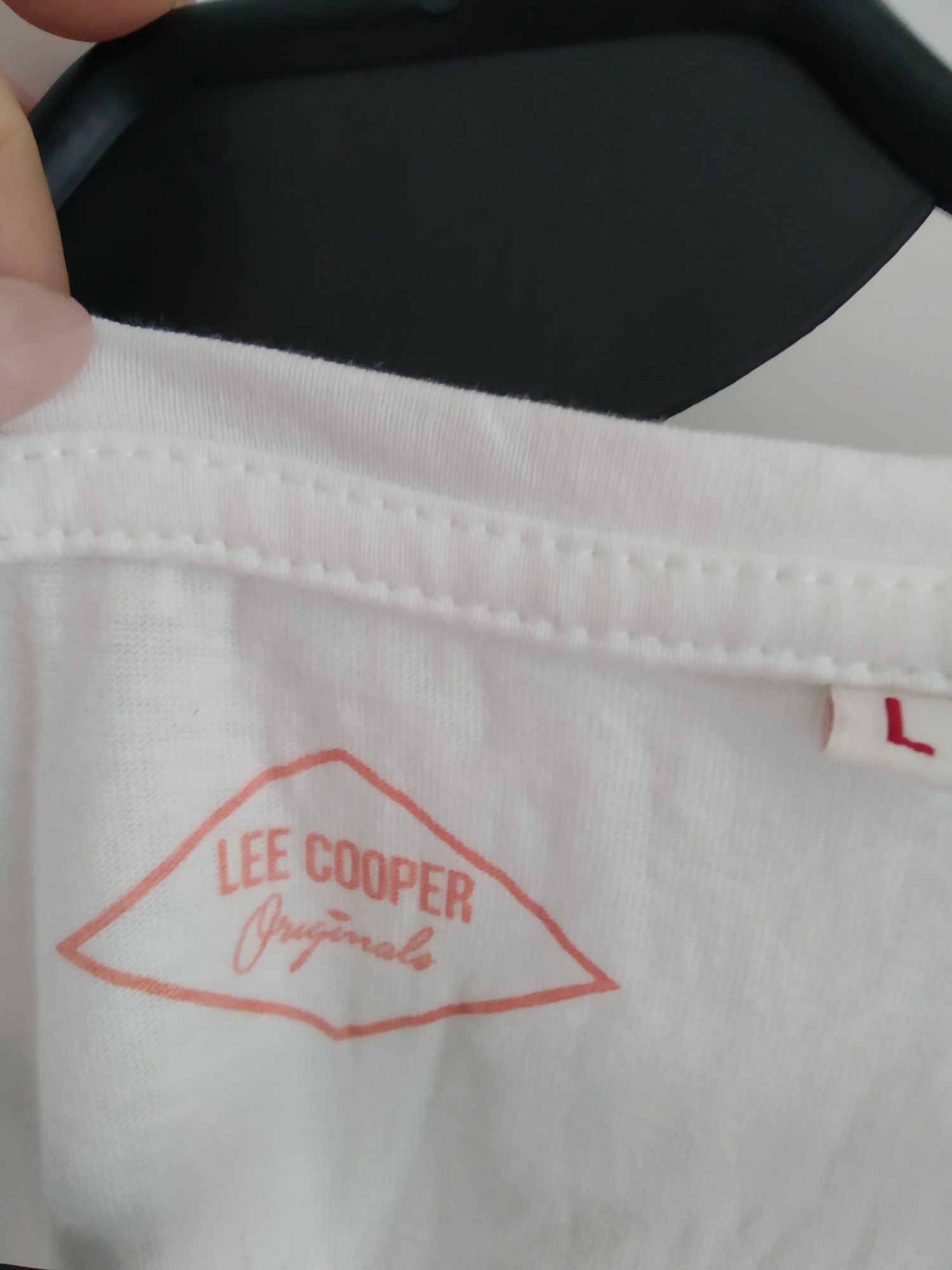 Koszulka t-shirt Lee Cooper L biała krótki rekaw