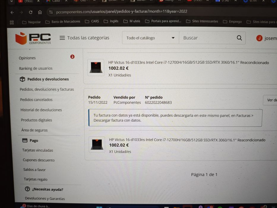Portátil Gamer HP Victus i7