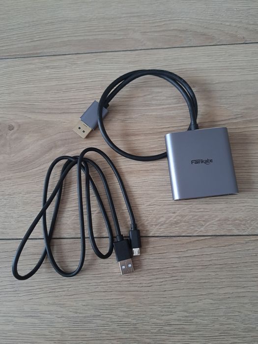 Adapter DisplayPort na podwójny HDMI Fairikabe Rozdzielacz 4K