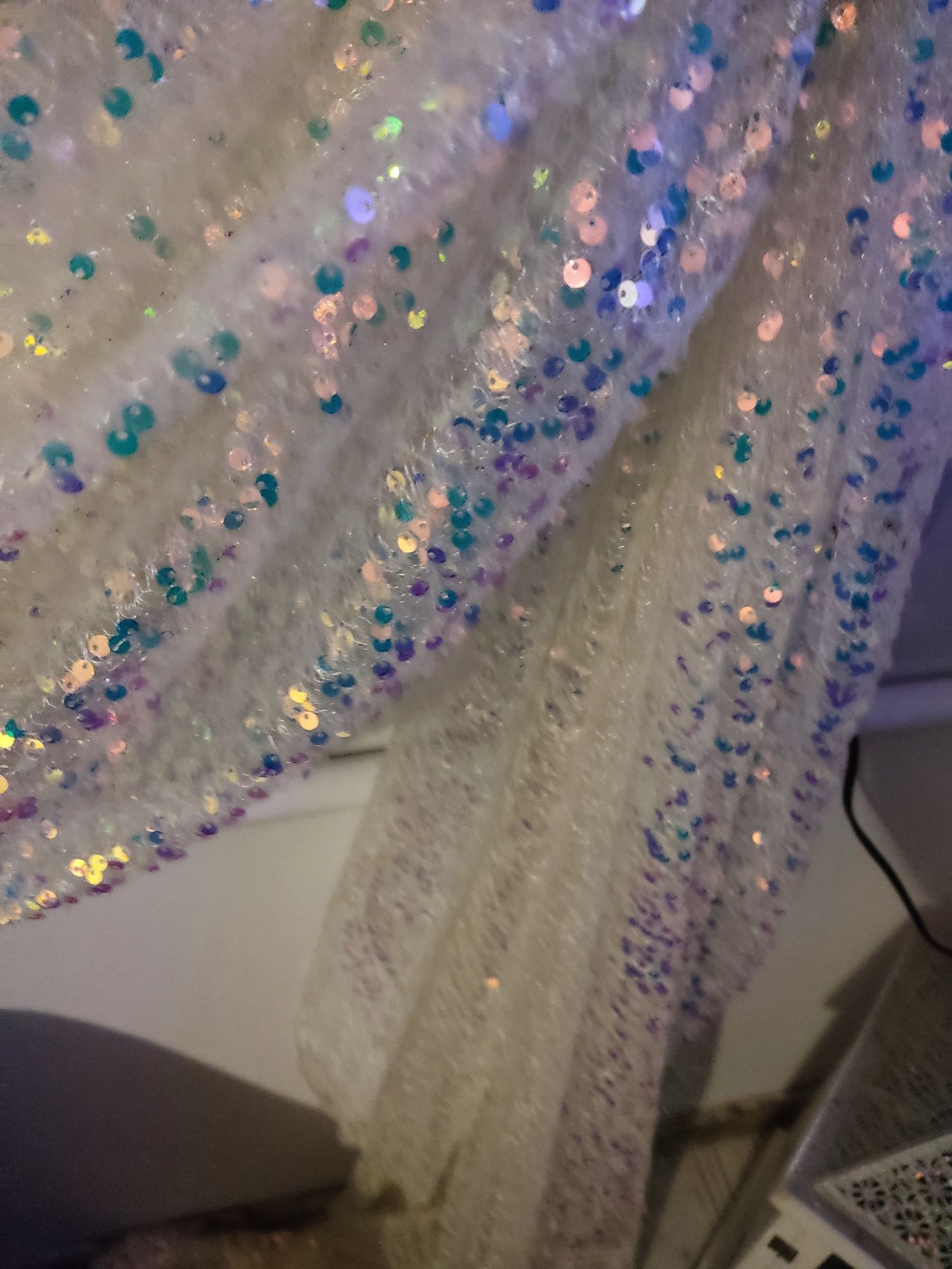Zasłony błyszczące cekinowe holograficzne dekoracyjne Glamour 2 sztuki