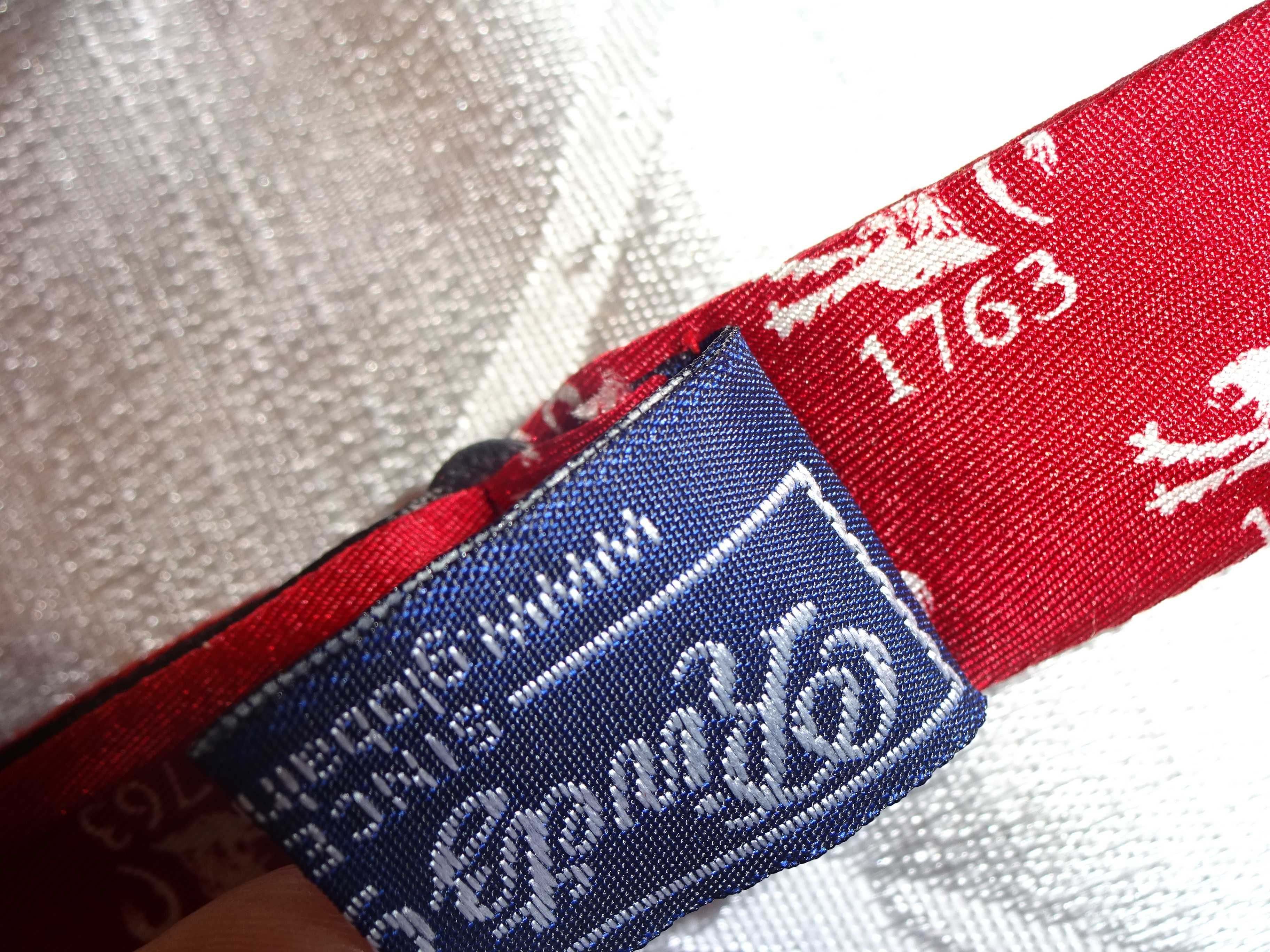 LUX Rivetz of Boston 100% SILK jedwabna czerwona wiązana mucha muszka