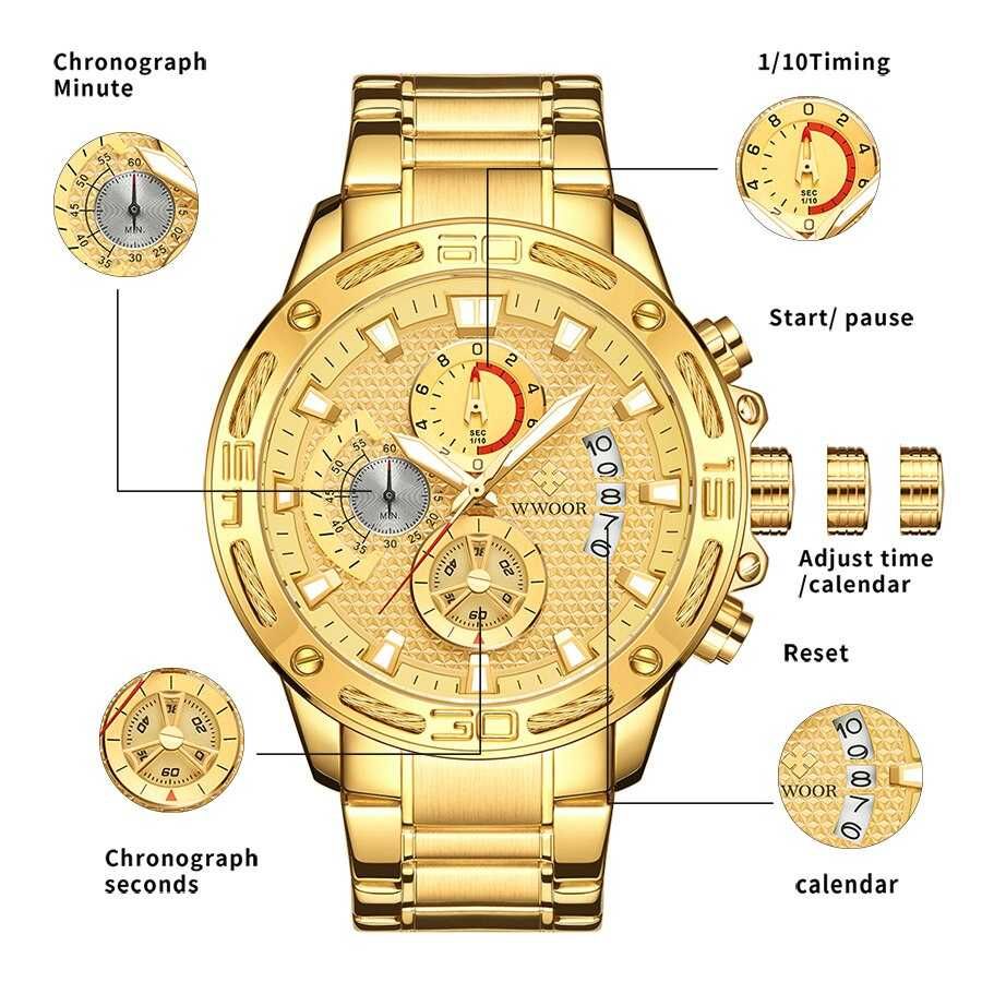 Zegarek WWOOR 2021 męski Top luksusowy chronomatik