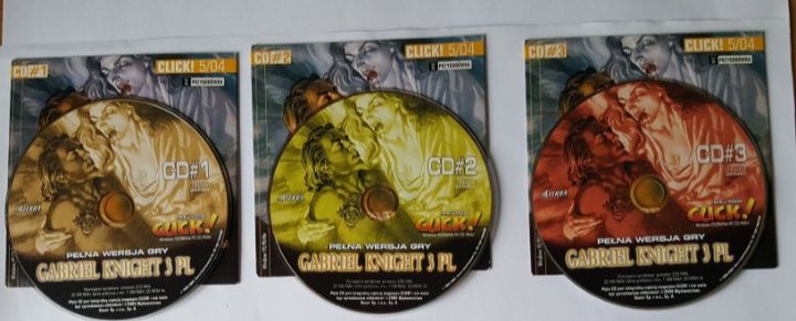 Płyty z grą GABRIEL KNIGHT, 3 płyty CD