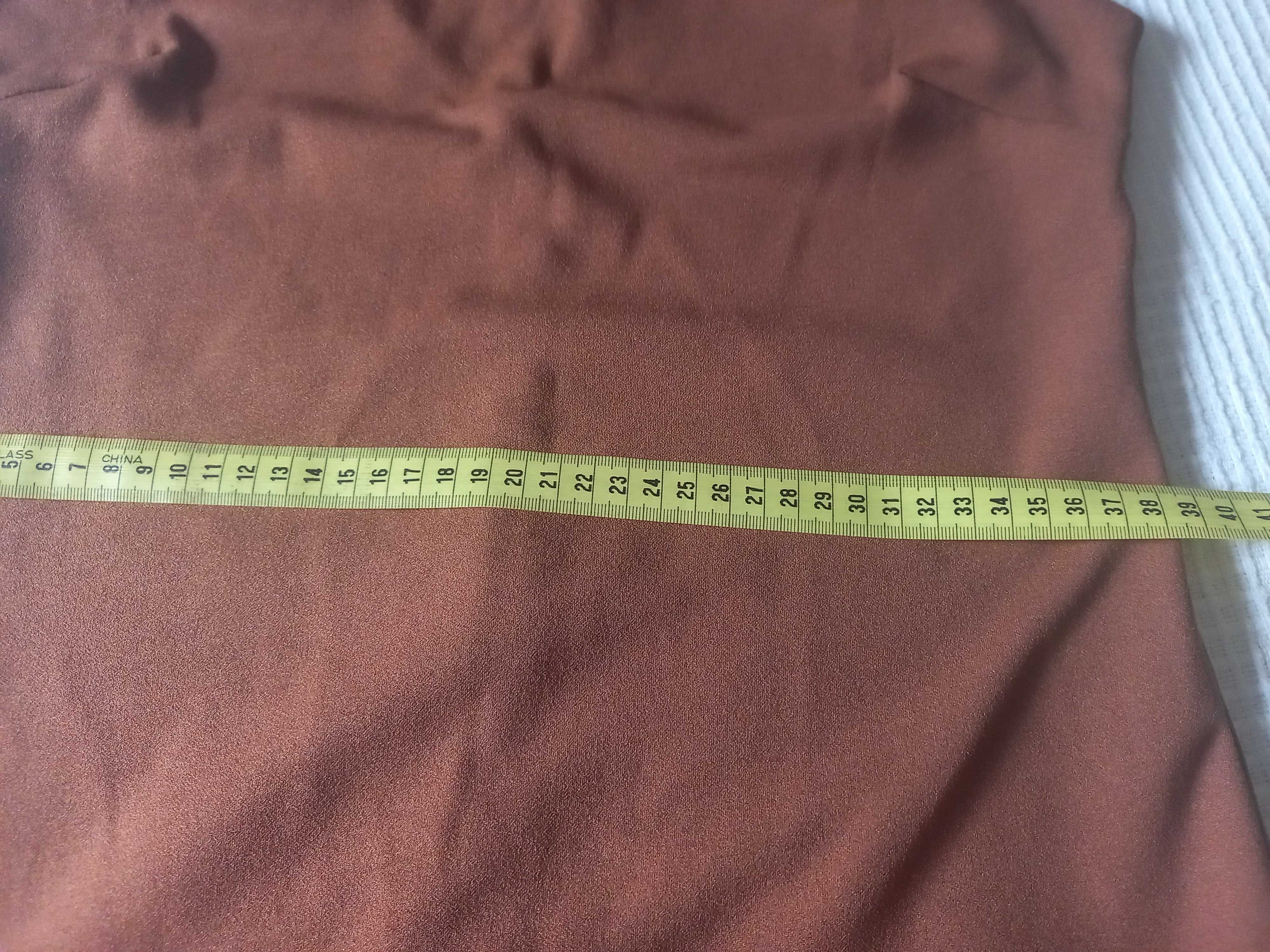 Vestido vintage, castanho, plissado, Tam 38 (Portes incluídos)