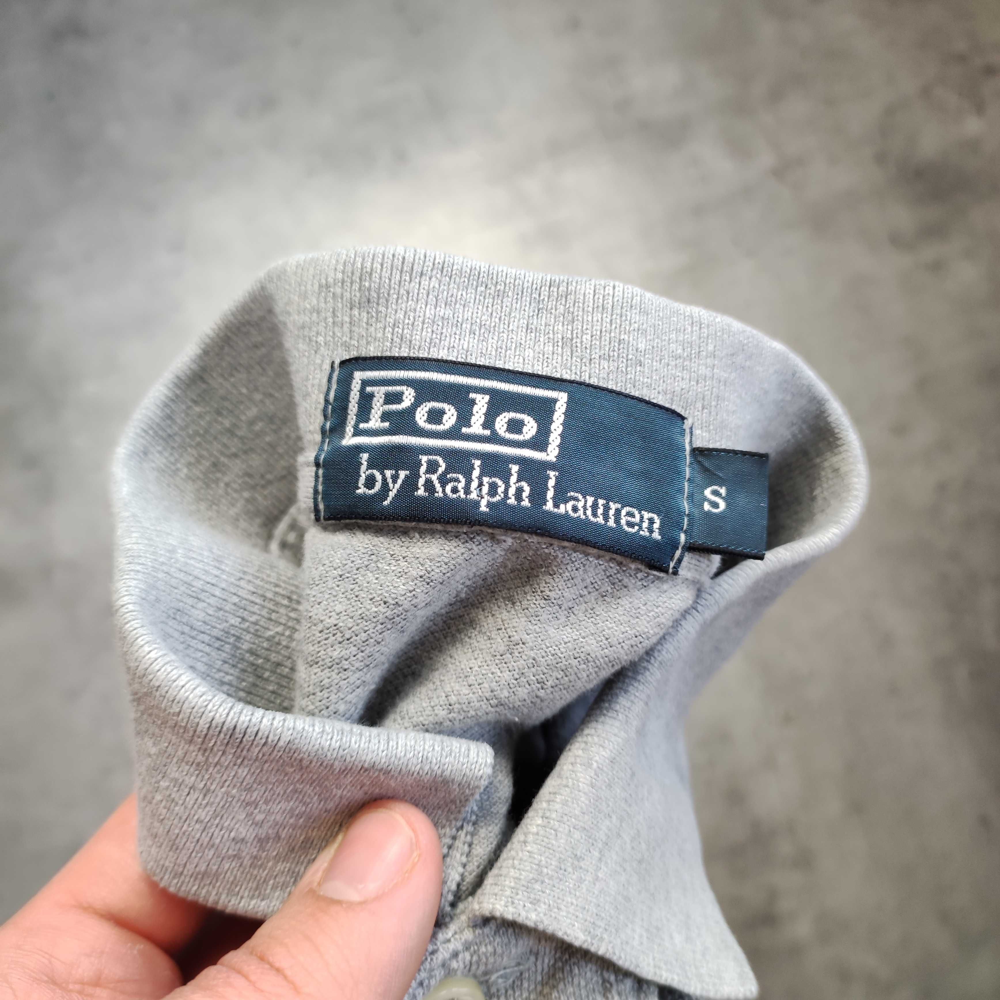 MĘSKA Elegancka Koszulka Polo z Kołnierzem Ralph Lauren Szara Premium