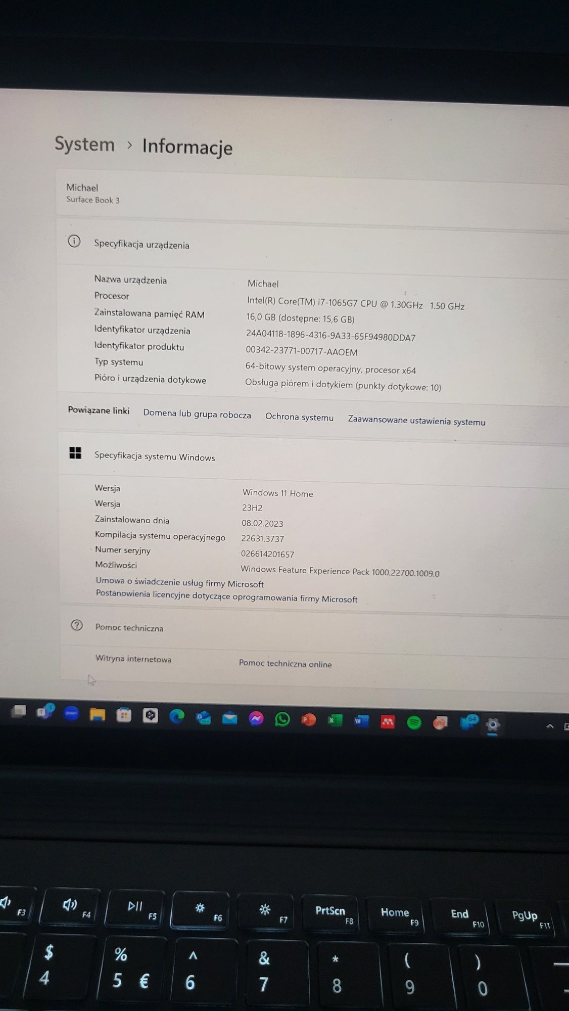 Microsoft Surface Book 3 i7/16GB/256GB SSD, stan idealny