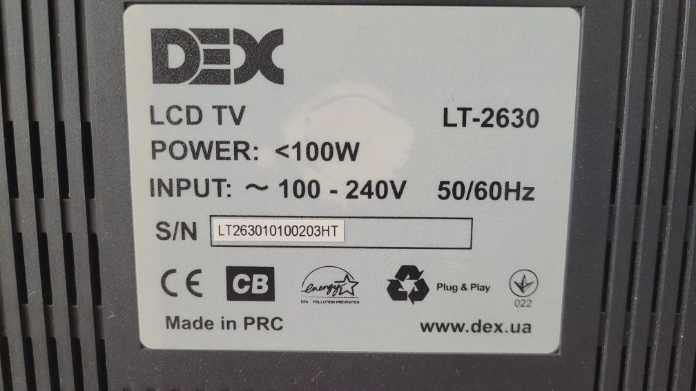 Телевізор DEX LT-2630