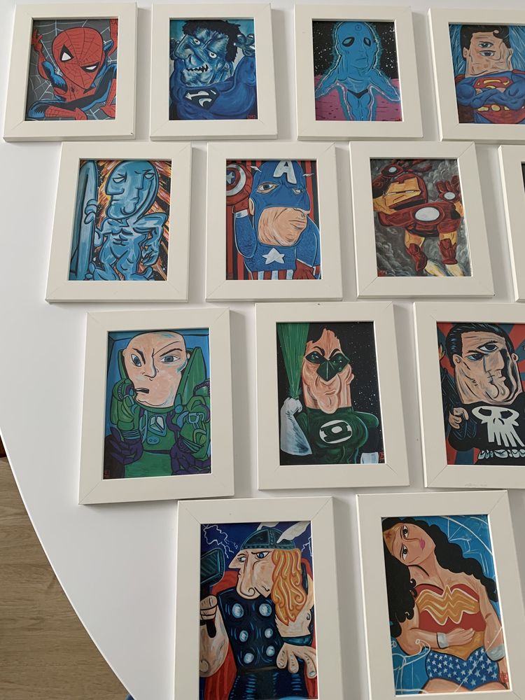 Quadros Super-Heróis Marvel/DC Picasso Pop Art