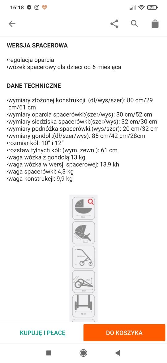 Wózek 2w1 coletto, florino carbon