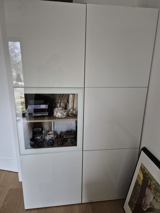 3 regały Ikea Besta dąb