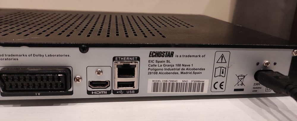Dekoder Polsat Cyfrowy ECHOSTAR DSB-7200 HD. Uszkodzony