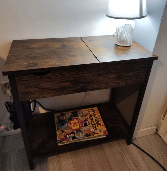 Stolik kawowy boczny prostokątny z portem USB