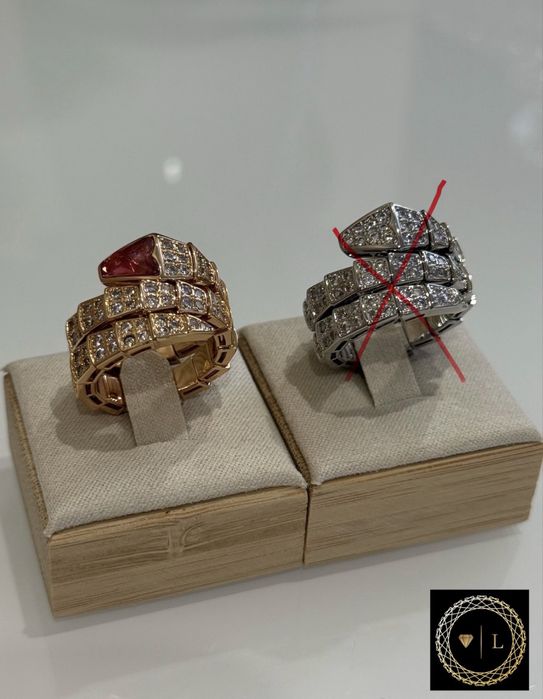 Каблучка Bvlgari з рубіном якість люкс