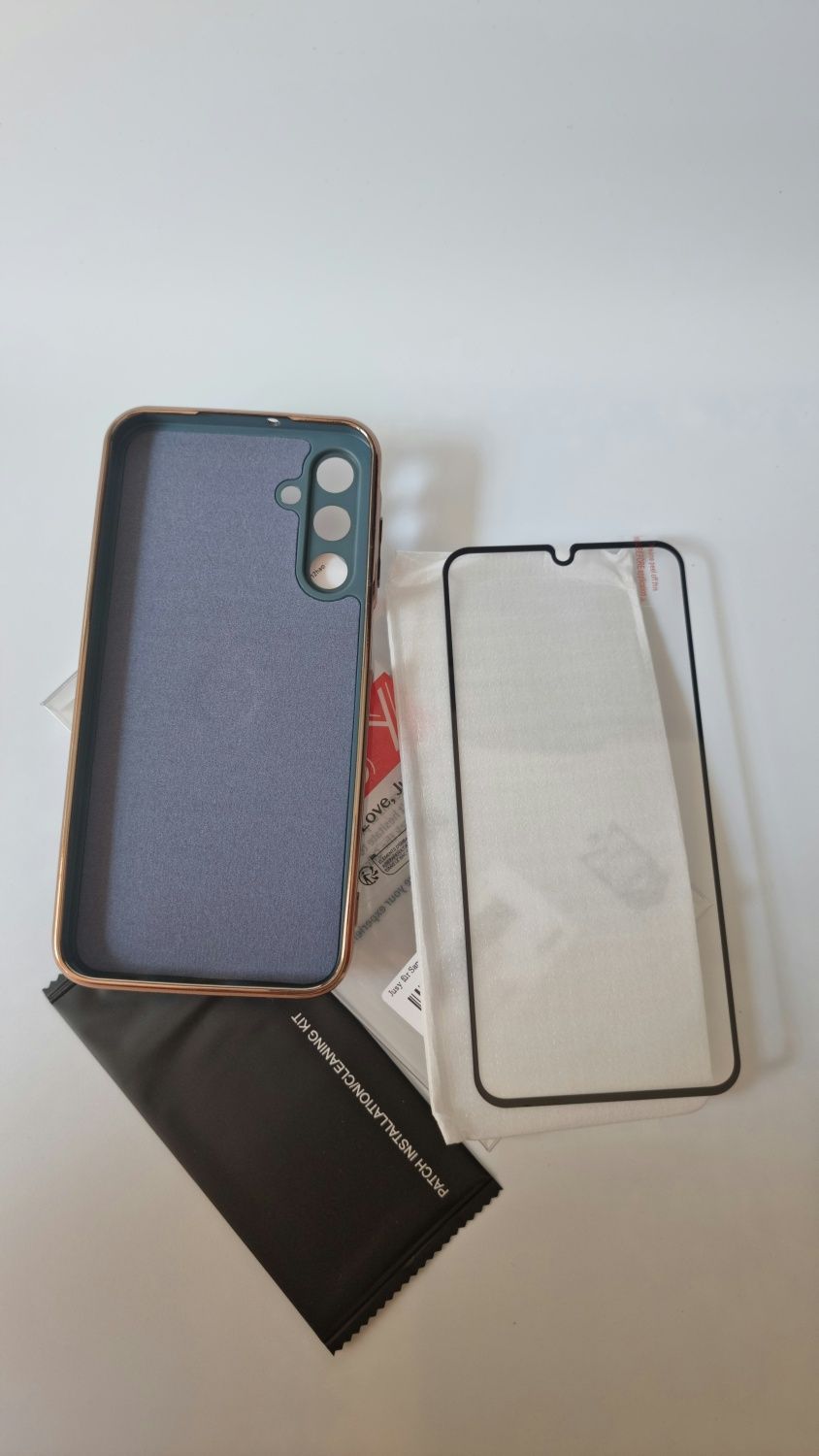 Etui do Samsung Galaxy A15 z pierścieniem i szkłem hartowanym