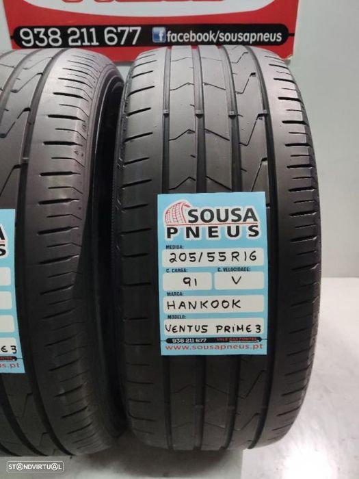 2 pneus semi novos 205-55r16 hankook - oferta dos portes