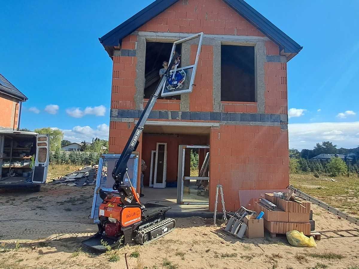 Mini żuraw wynajem BG LIFT M060 manipulator do szkła szyb okien pająk