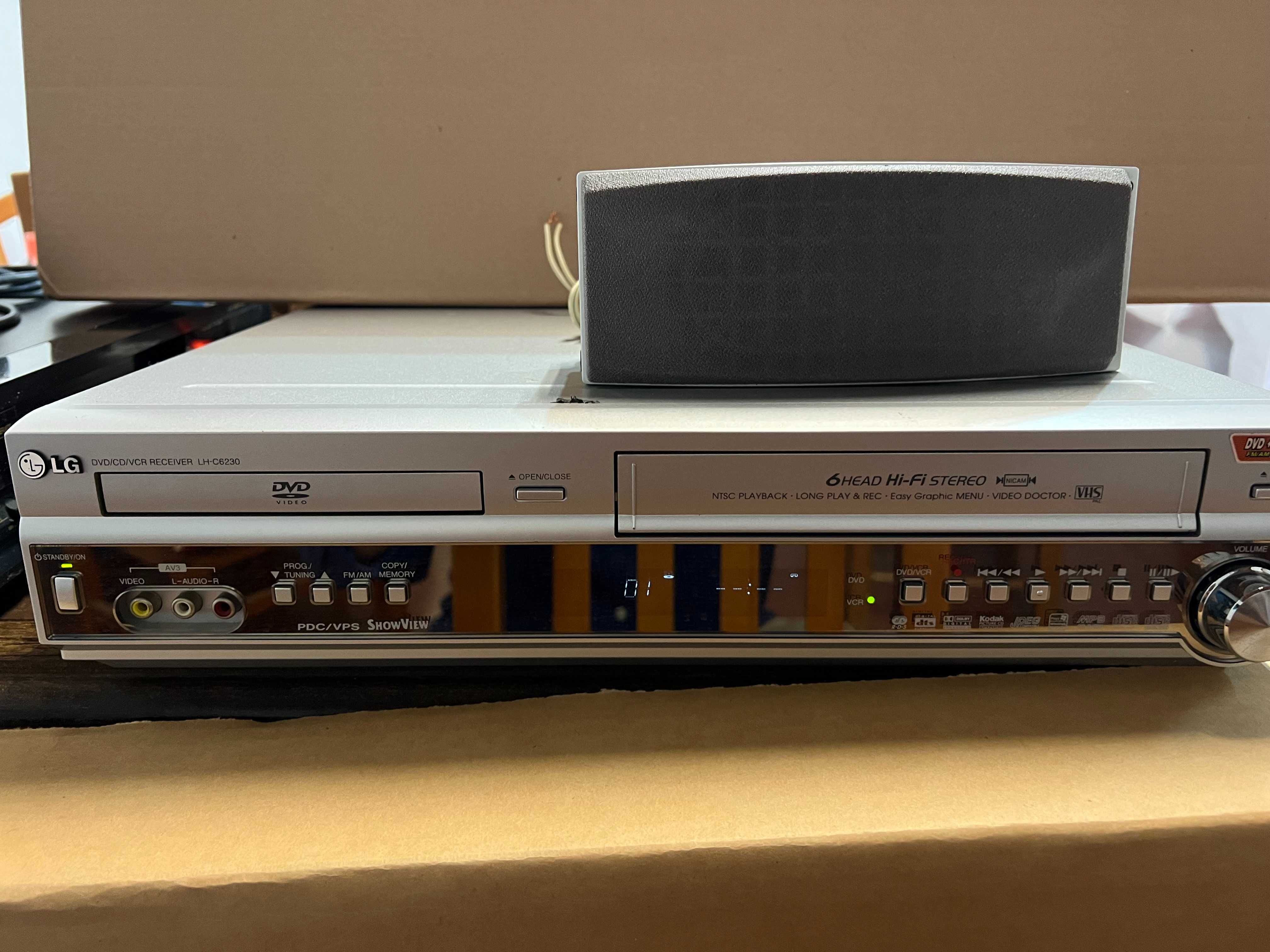 LG Lh-C6230 Leitor DVD+Leitor e gravador VHS+Amplif.5/1 com 6 Colunas