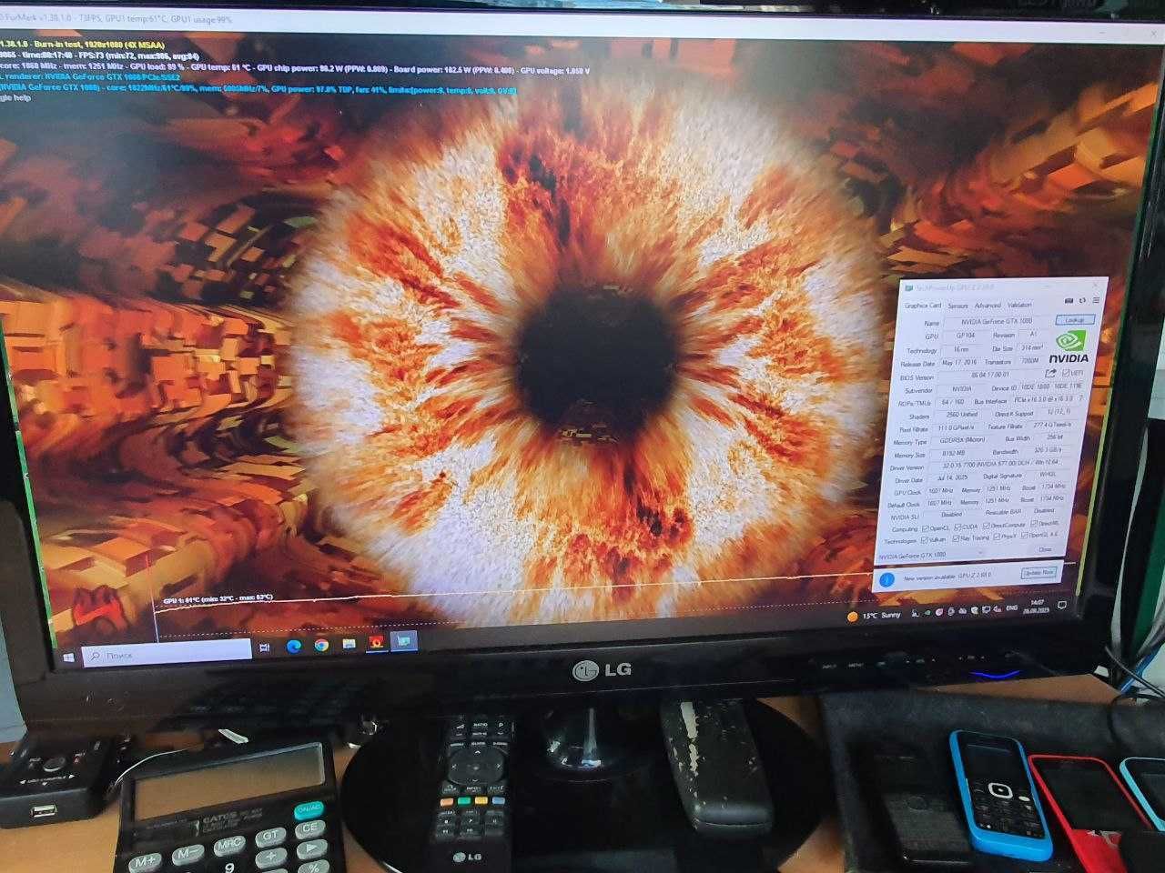 Видеокарта MSI GTX1080 8 Gb 256 bit Gaming X в отличном состоянии.