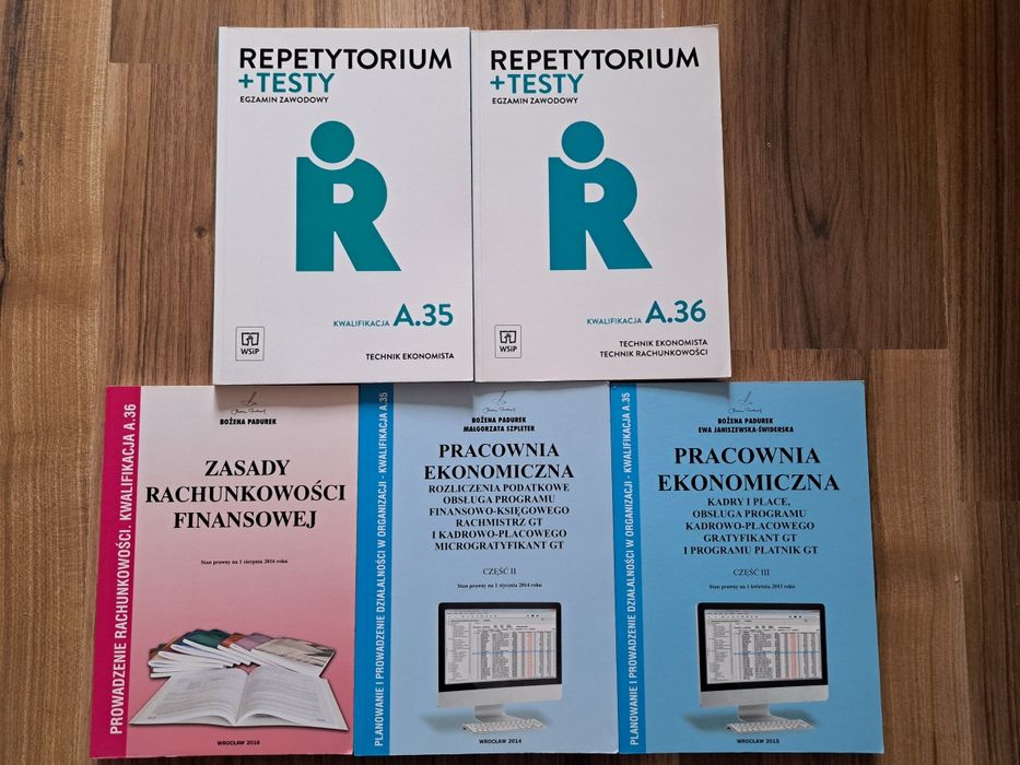 Książki technik rachunkowości Bożena Padurek, kwal. A.35, A.36