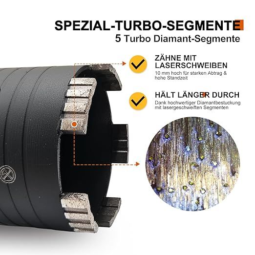 Diamentowa koronka wiertnicza GVHAKG 82 mm z wiertłem centrującym
