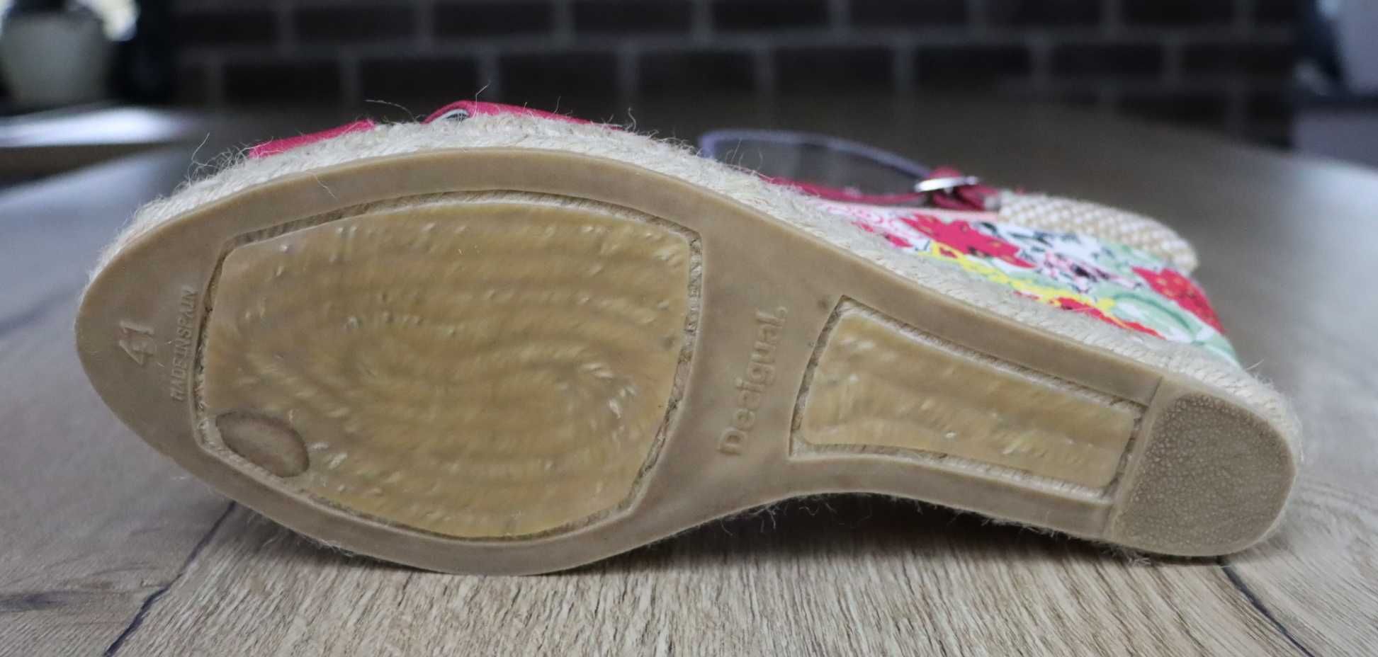 Desigual damskie sandały espadryle na koturnie 41 ( 26,2 cm)