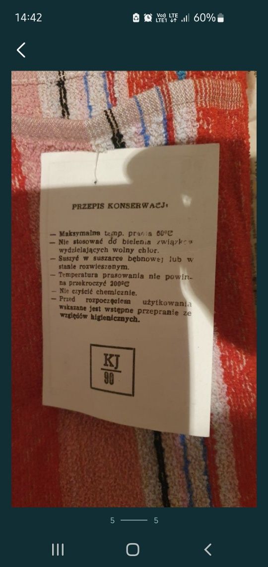 Ręcznik nowy z okresu prl z 1988roku.