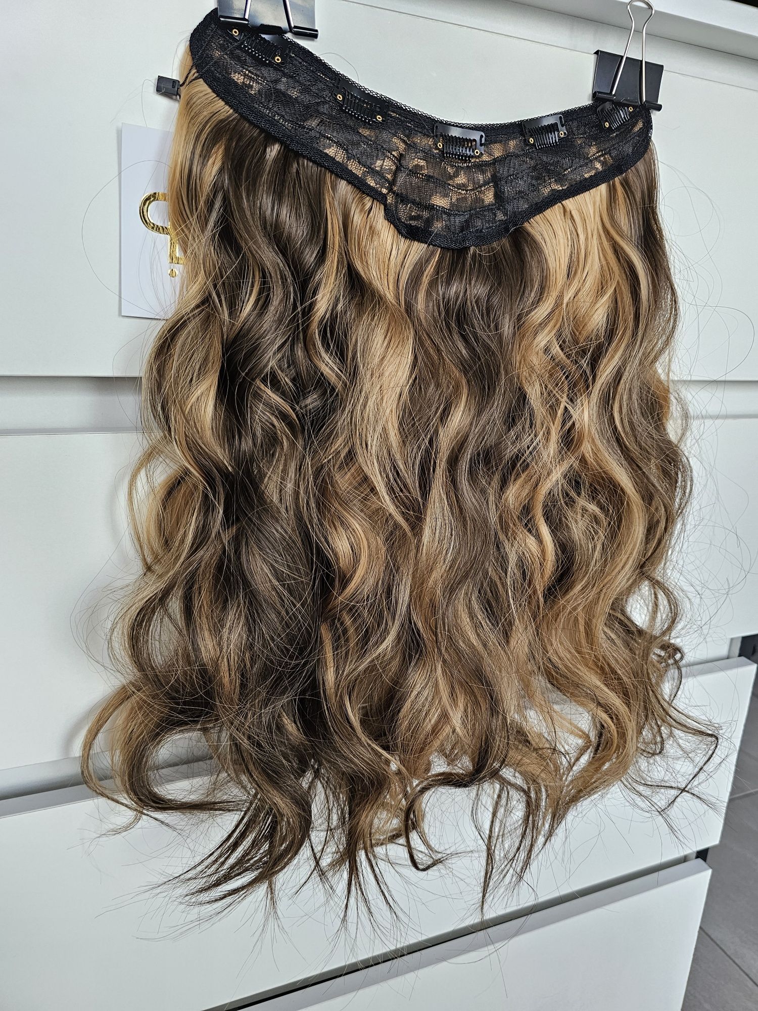 Clip in WYPRZEDAŻ przedłużenie zagęszczenie włosów 45 cm fale blond br