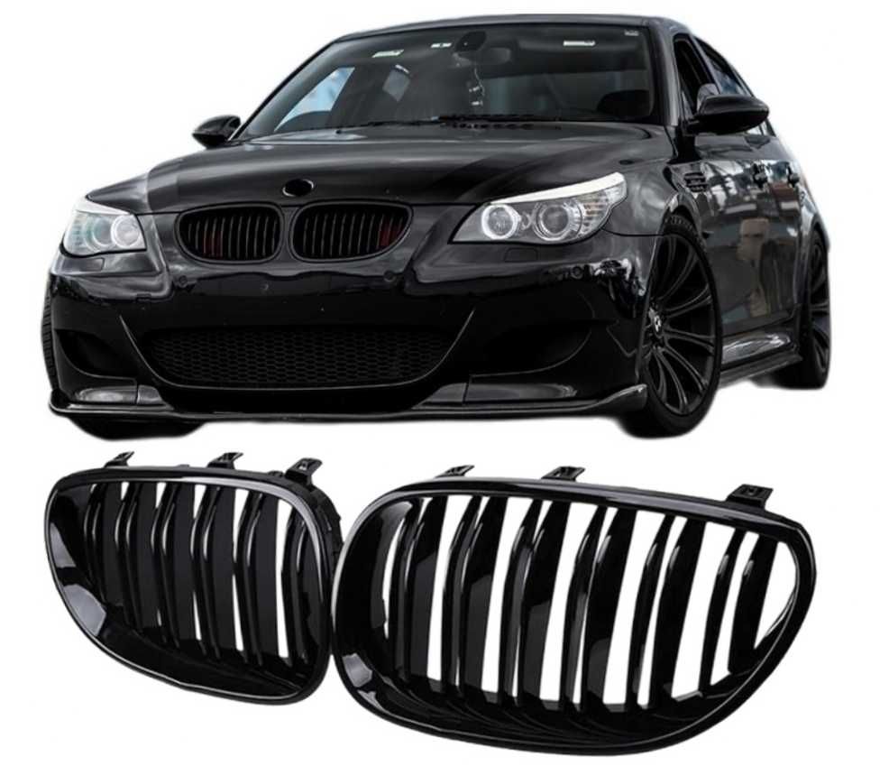 NERKI ATRAPA GRILL czarny połysk do BMW E60 E61 M5