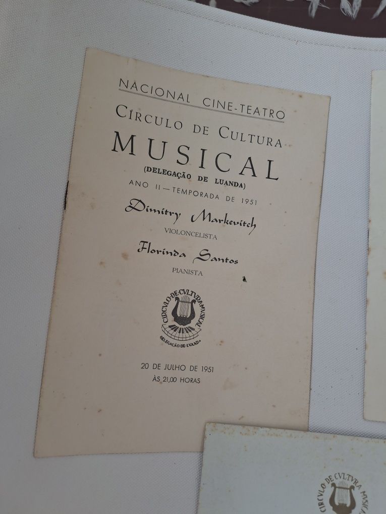 Programas antigos musica classica angola com autografos