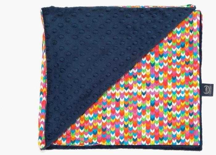 LaMillou KOMPLET Sweater Navy kocyk minky + poduszka Sweater Green