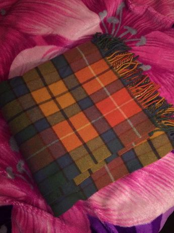Шерстяной шотландский шарф,пончо,одеяло шарфик,в клетку из овечьей