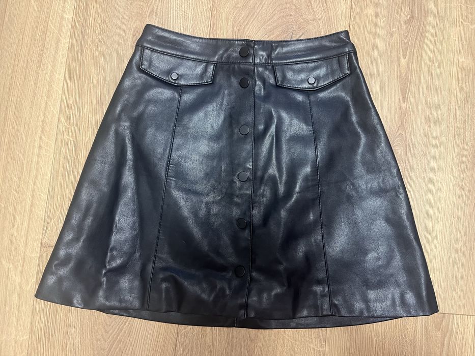 Шкіряна спідниця юбка з екошкіри H&M