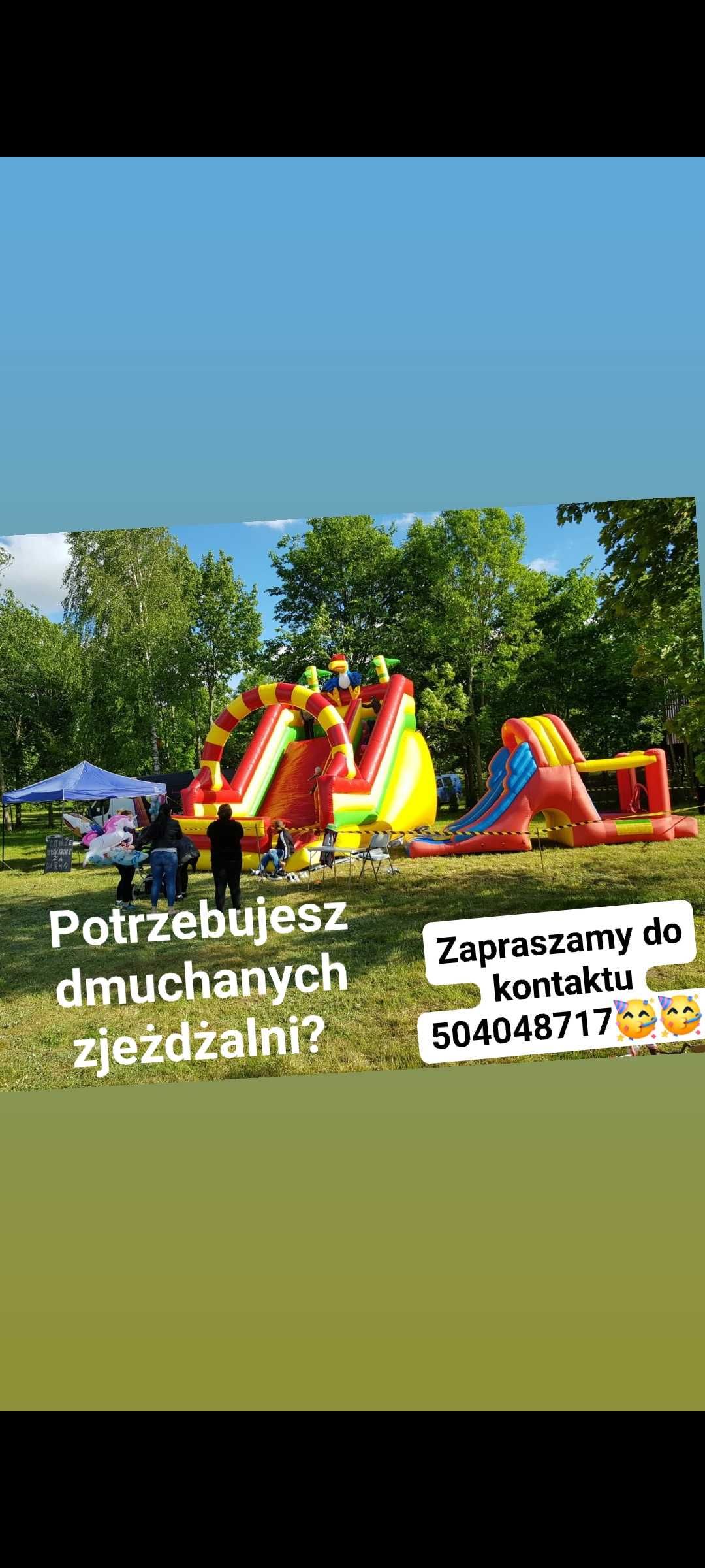 Dmuchaniec, dmuchane zjeżdżalnie, atrakcje dla dzieci, półkolonie