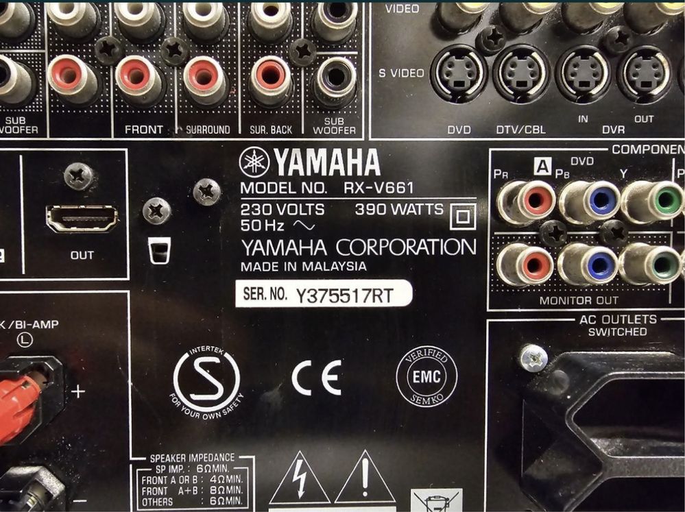 7.1 Am/Fm Amplituner Yamaha Yamaha RX-V 661. HDMI , 140 W/kanał