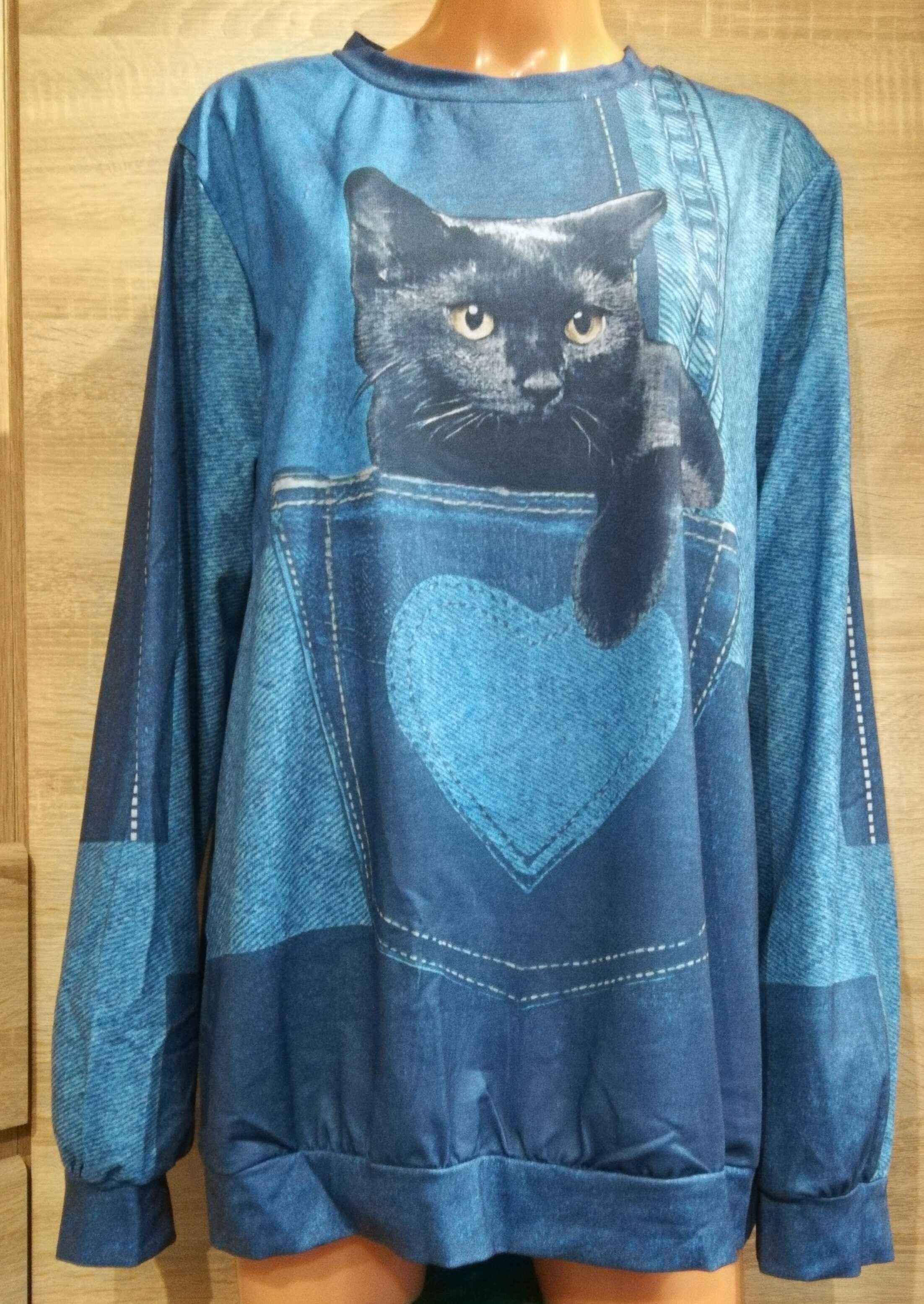 Свитшот, кофта с черным котом.