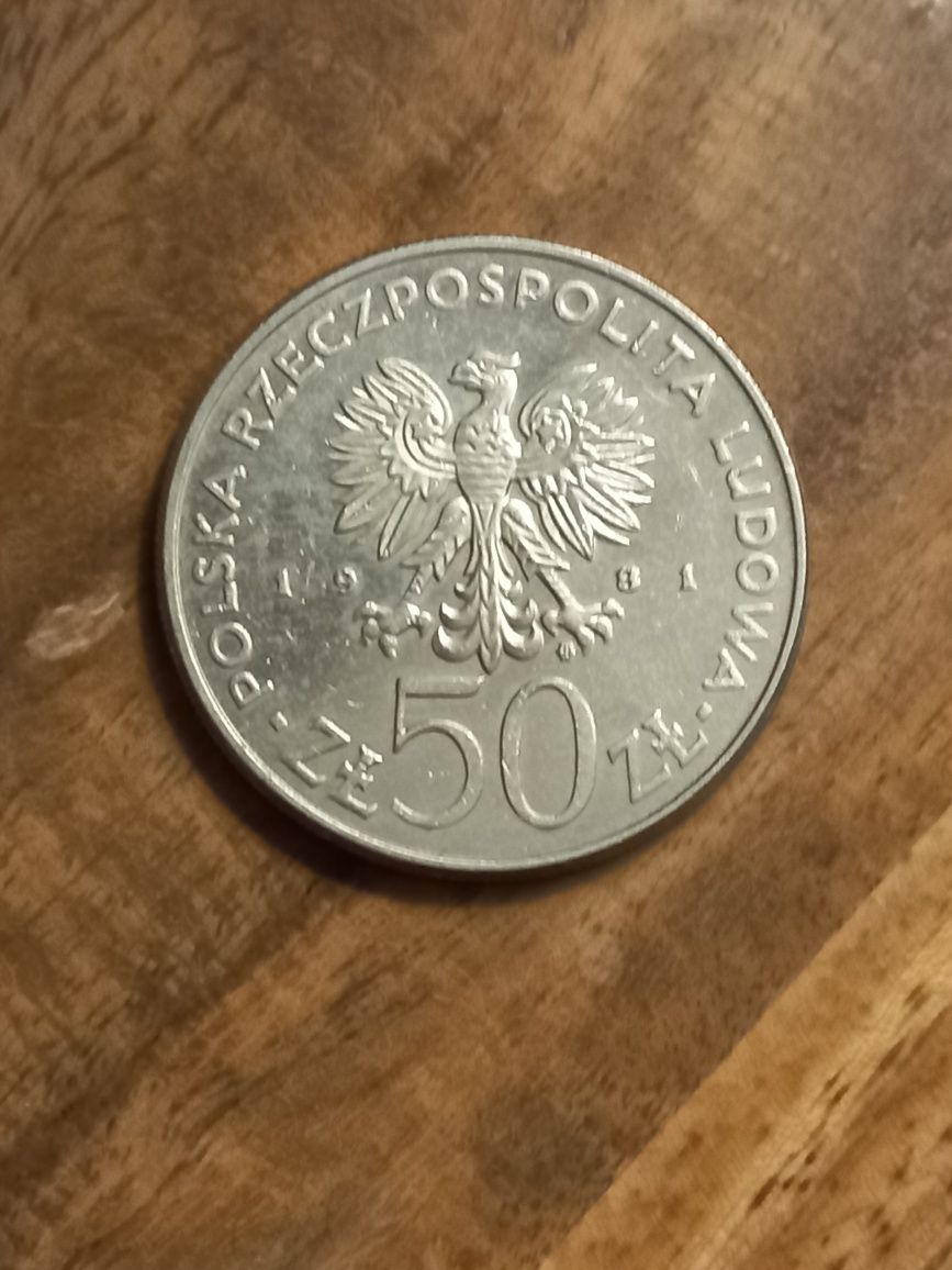 Moneta PRL 1981 r. nominał 50zl Sikorski
