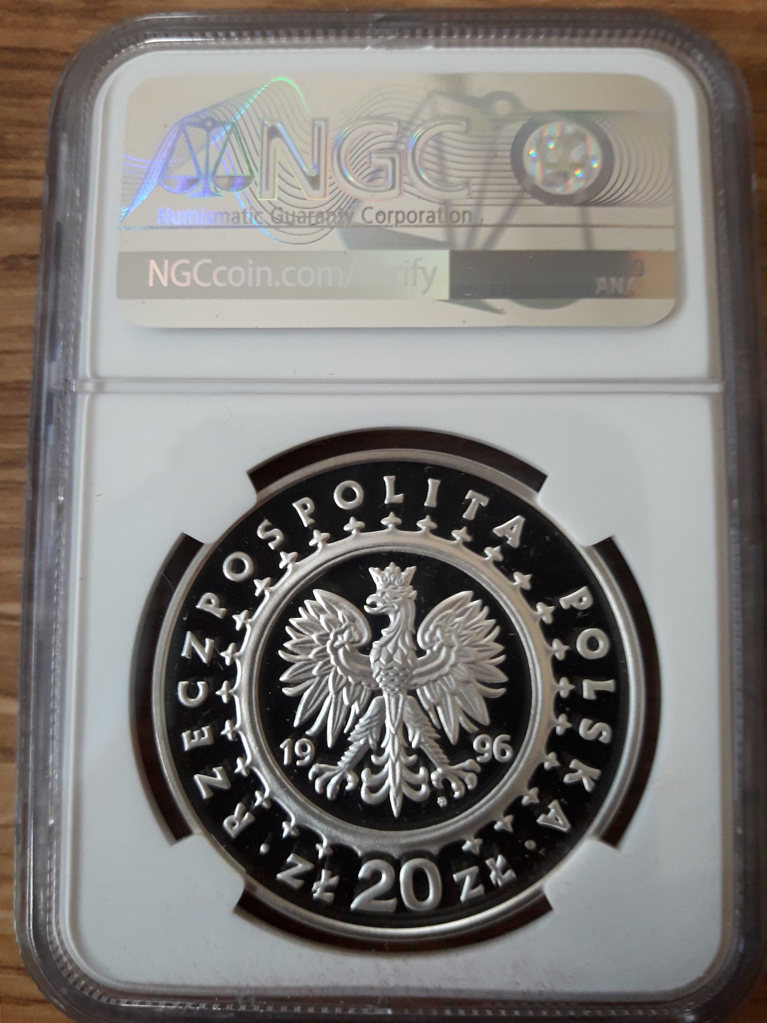 Moneta 1996r 20 zł Zamek w Lidzbarku Warmińskim NGC PF69 grading