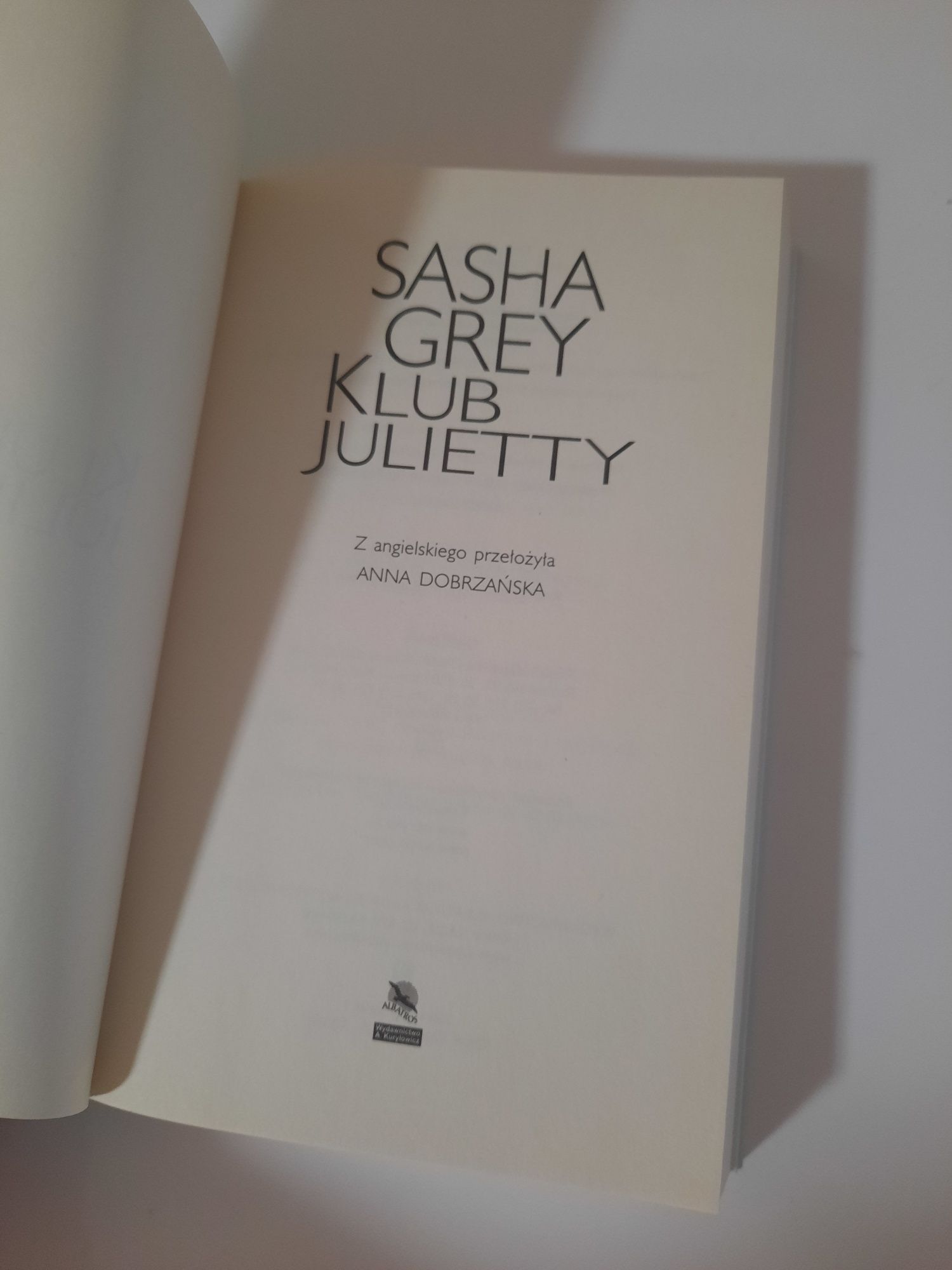 Książka Sasha Grey Klub Julietty