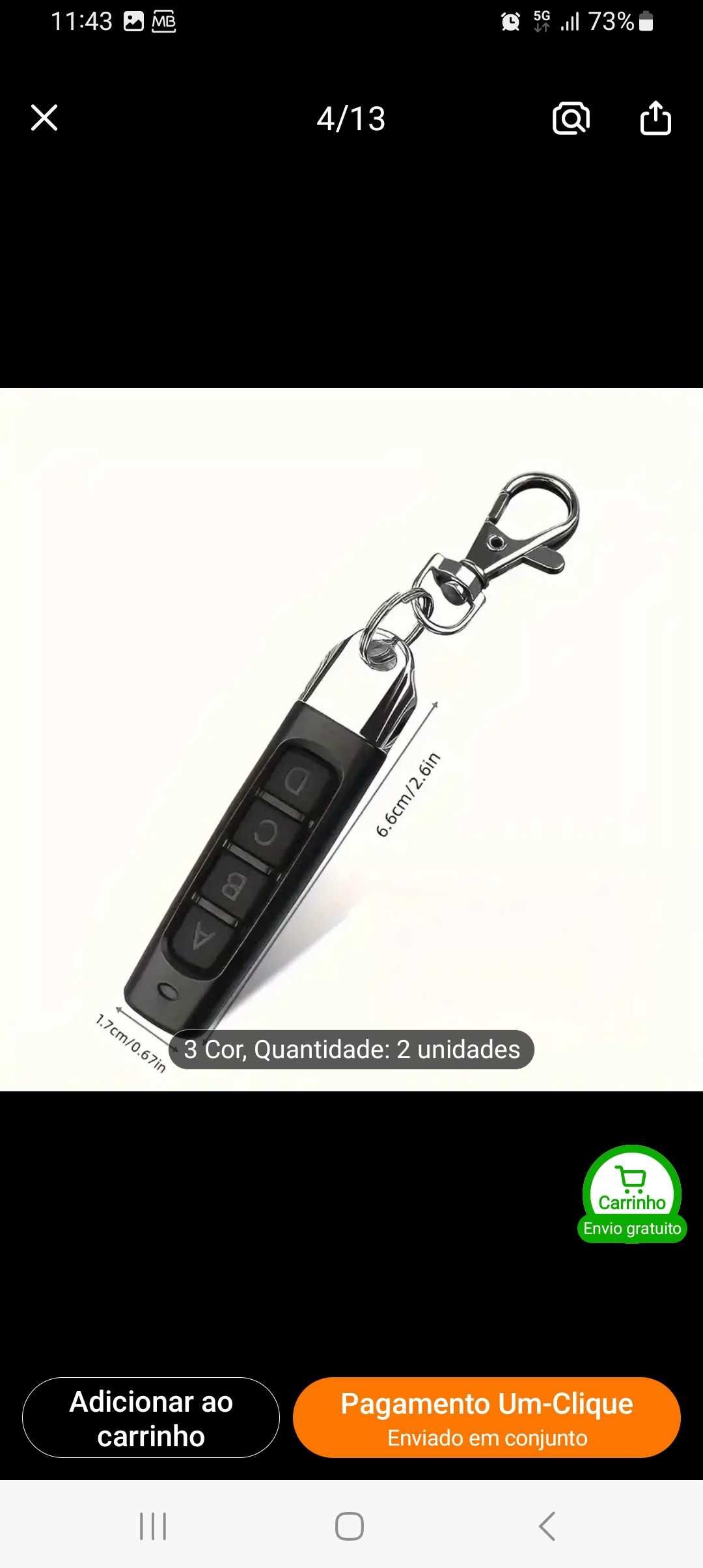 Controlo remoto para Garagem