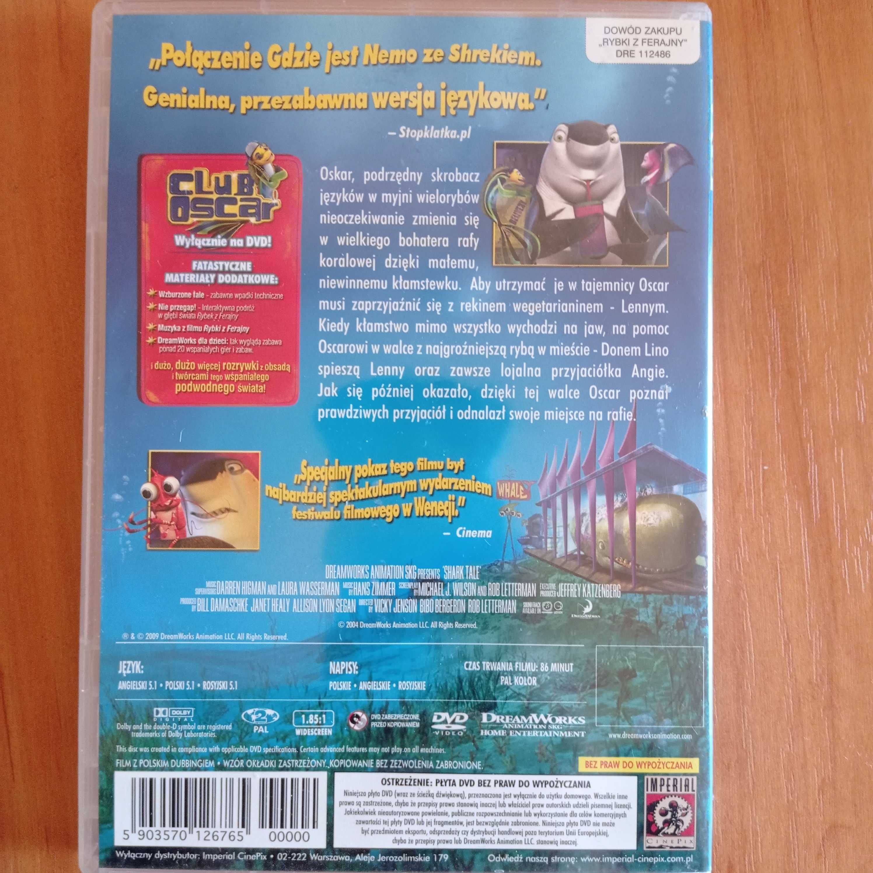 Rybki z ferajny film płyta DVD Shark Tale Vicky Jenson