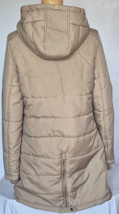 JAYLOUCY płaszcz,parka, kaptur z natural, jenotem złote zamki M